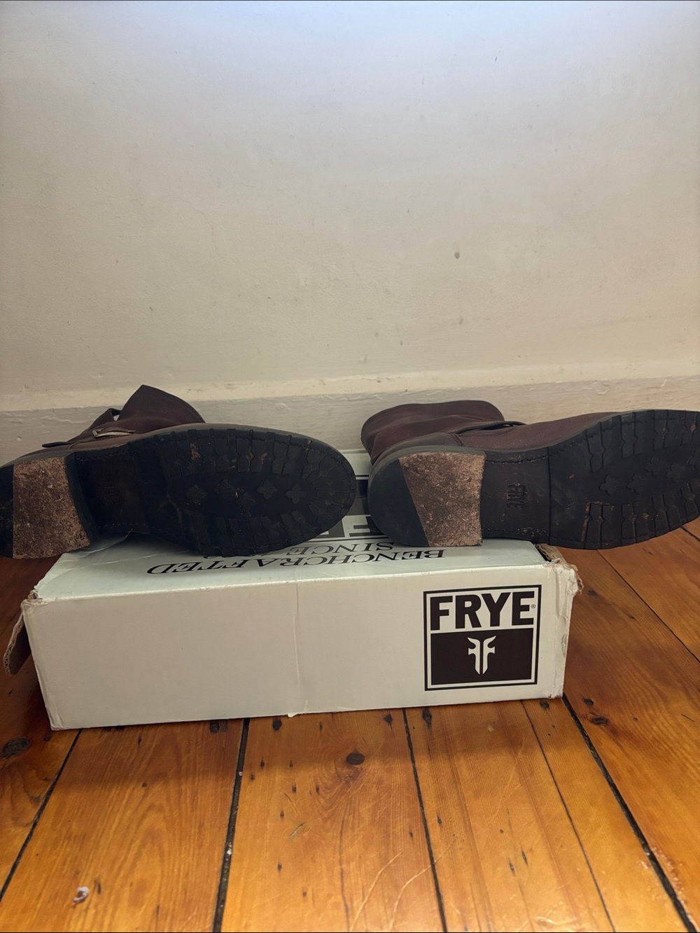 Frye Brown Leather Harness Booties with Ankle Buckle - Picture 3 of 3